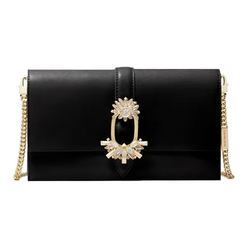 MICHAEL KORS Cece Leather Envelope Bag Shoulder Bag Crossbody Bag Large Size Women's Black