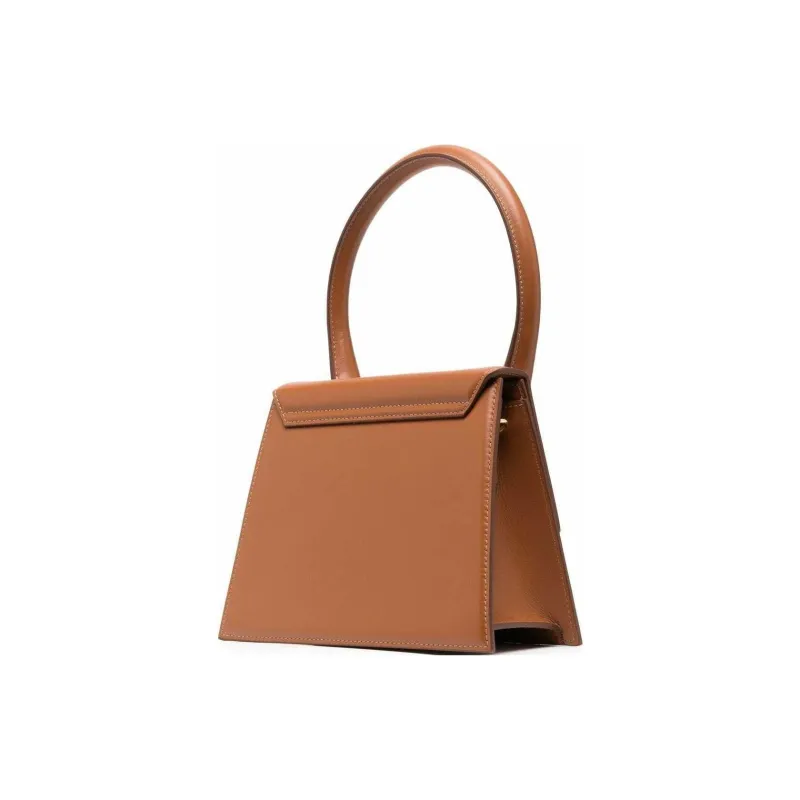 Jacquemus Cow Leather Shoulder Bag, Crossbody Bag, Handbag Tubas Women's Brown-3