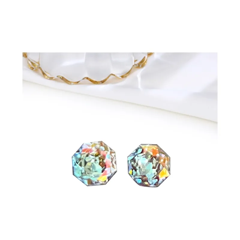 HOLLY RYAN Zircon Stud Earrings Unisex-9