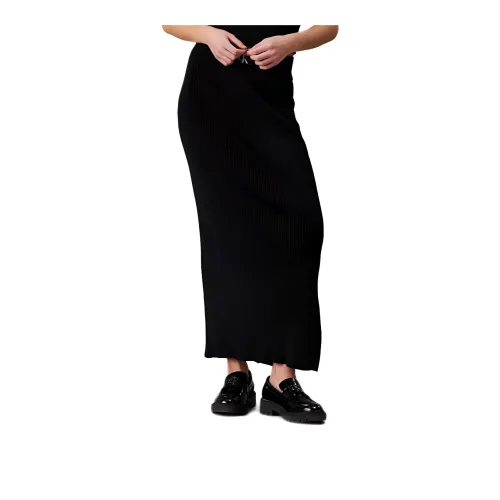 CALVIN KLEIN Casual Long Skirt Europe Version Women's Black
