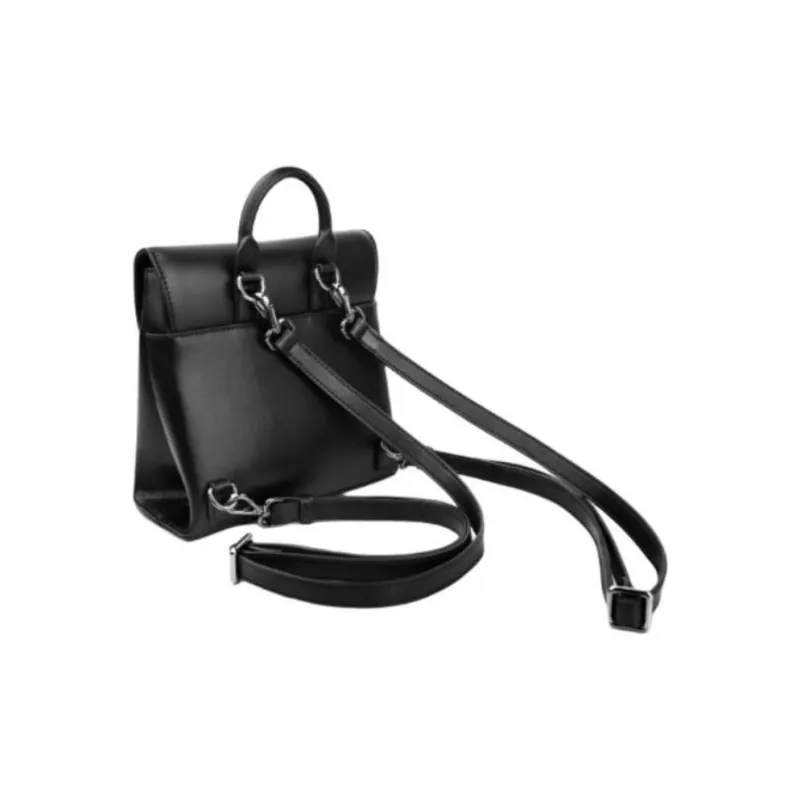INJOYLIFE Cow Leather Backpack Small Size Women's Black-2
