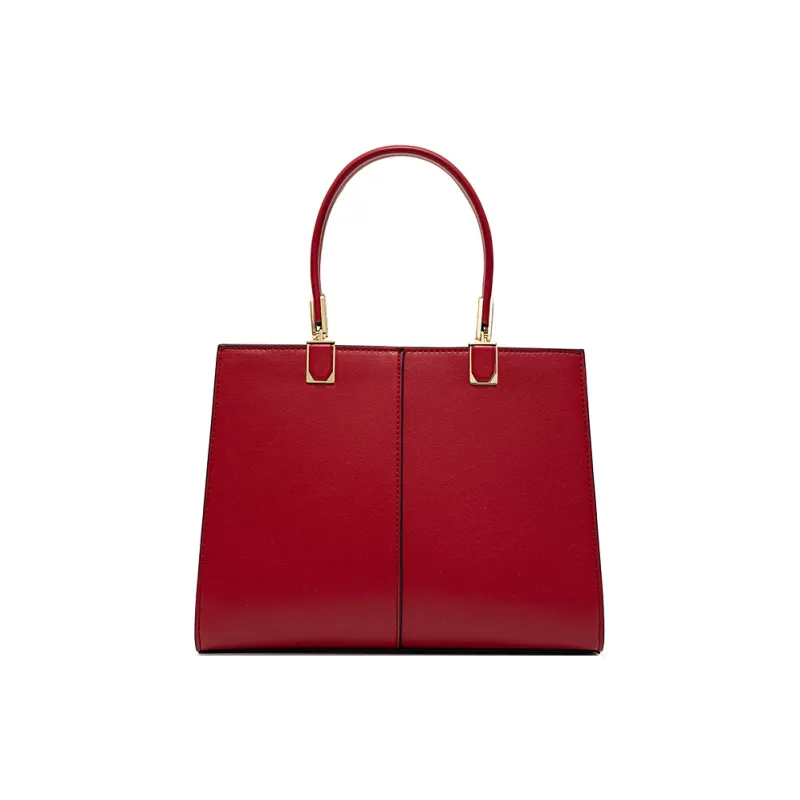 Vigno Synthetic Leather Tote Bag Shopping Bag Handbag Regular Women's Apricot/Red-25