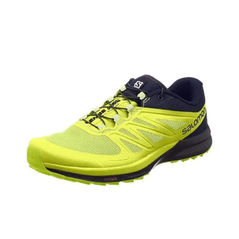 SALOMON Anti Slip Wear Resistant Low Top Casual Trail Running Marathon Running Shoes Men's Green Yellow-0