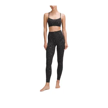 Lululemon Flow Y Bra Nulu Sports Underwear Women's Leopard Print Spray Black Multicolor