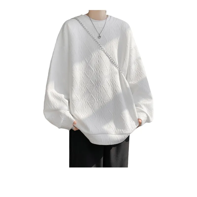 Sweatshirt American Vintage Preppy Style Minimalist Style Loose Fit Fleece Lined Thermal Pullover Unisex-8