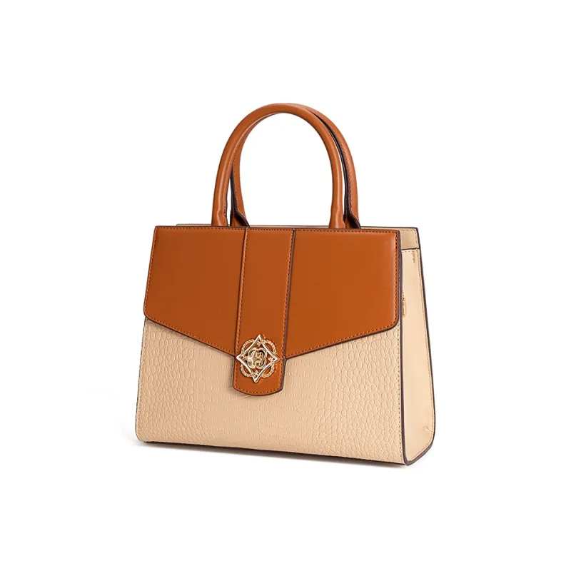 Vigno Synthetic Leather Portable Tote Bag Shoulder Bag Crossbody Bag Regular Women's Apricot-7