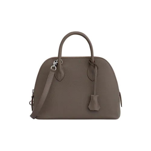 HERMES Bolide Evercolor Calfskin Bowling Bag Shoulder Bag Handbag Women's 8F Gris ÉTain Tin Gray