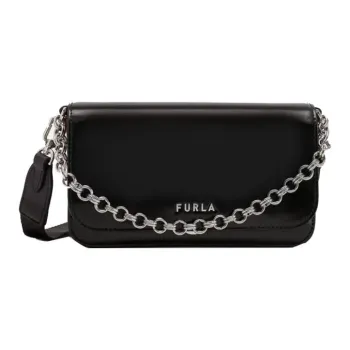 Furla Splendida Leather Shoulder Bag, Portable Crossbody Bag Mini Women's Black
