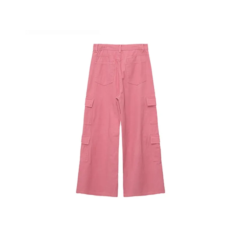 CUIBUJU Cargo Pants Unisex Pink-1