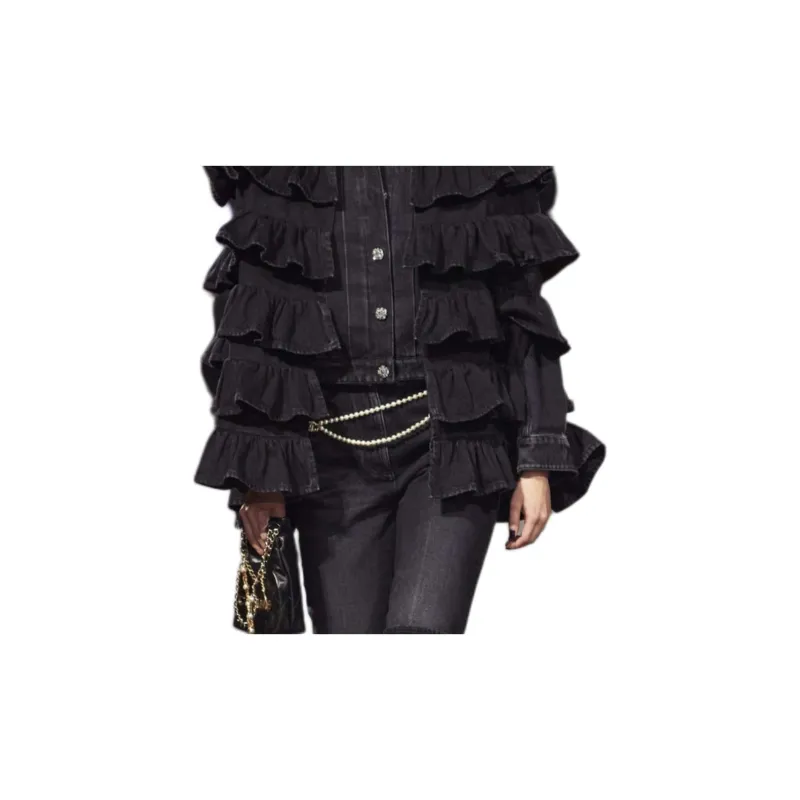 CHANEL 2023/24 Advanced Handcrafted Collection 24 Fall And Winter New Arrivals Tank Tops Women's Black-3
