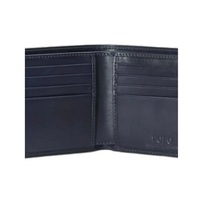Polo Ralph Lauren Cow Leather Wallet Men's Dark Blue-3