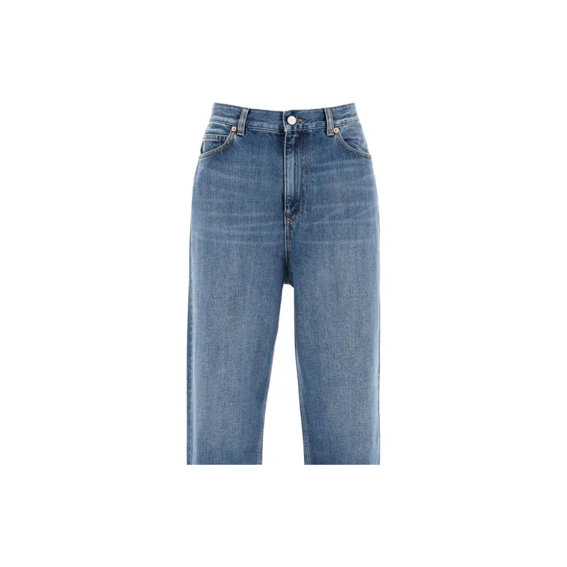 Valentino Logo Patch Straight Leg Jeans-5