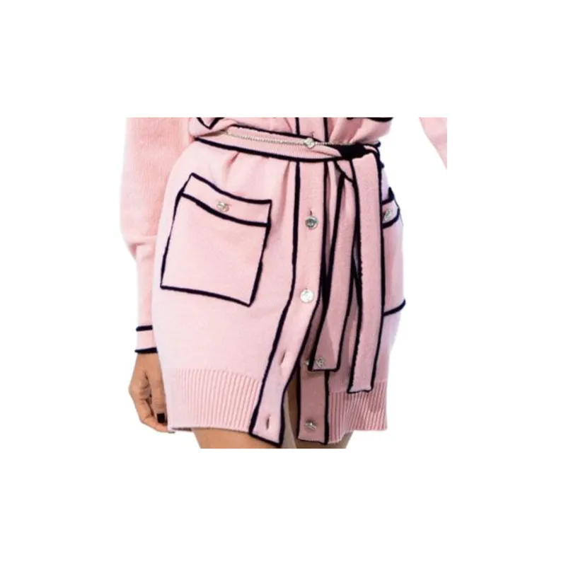 CHANEL SS21 Long Sleeved Dresses Women's Pink-4