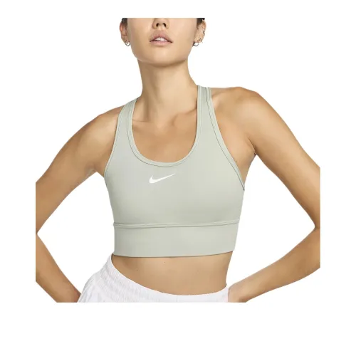 Nike Swoosh Padded Longline Sports Underwear Women's Jadeite Horizon/White