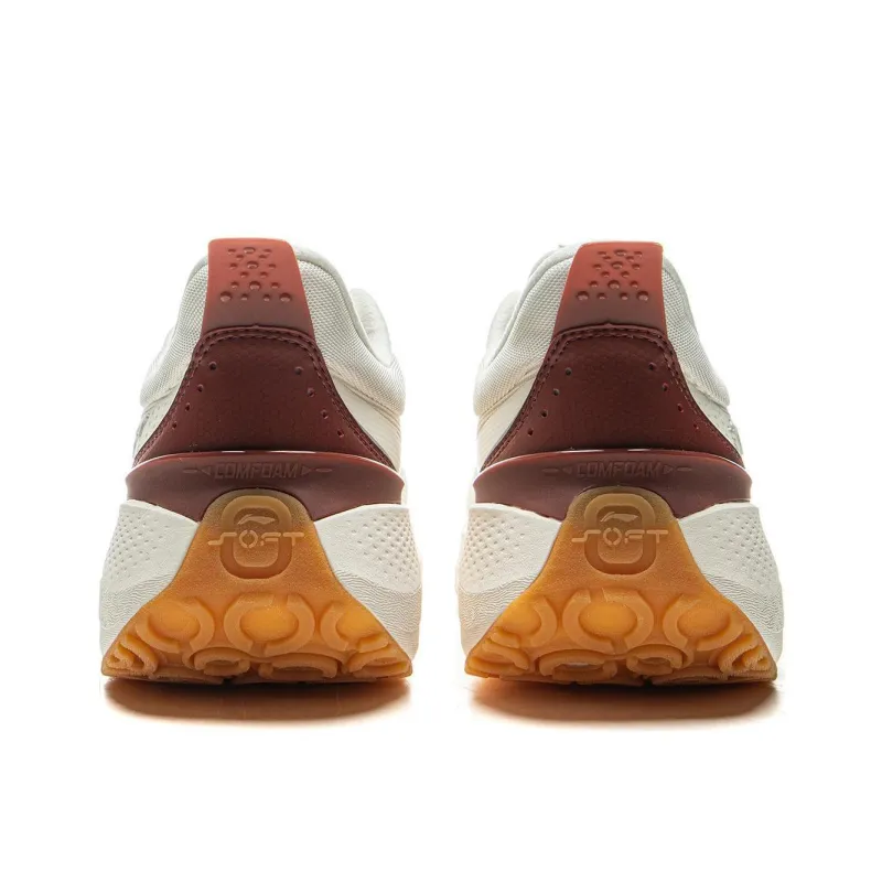 LiNing SOFT PLUS Cushioned Anti-Slip And Wear-Resistant Lightweight Low-Top Casual Shoes Men's Beige White Red-5