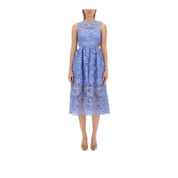 Self portrait Lace Cut Out Detailed Midi Dress