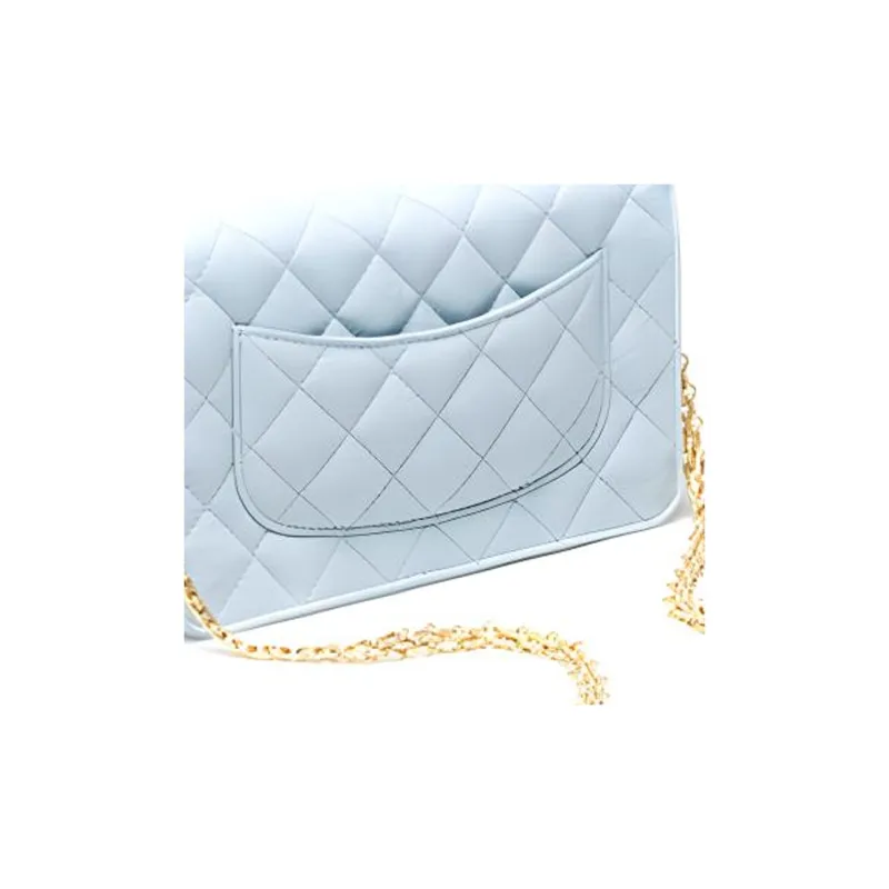 CHANEL 2.55 Calfskin Wallet Women's Light Blue-4