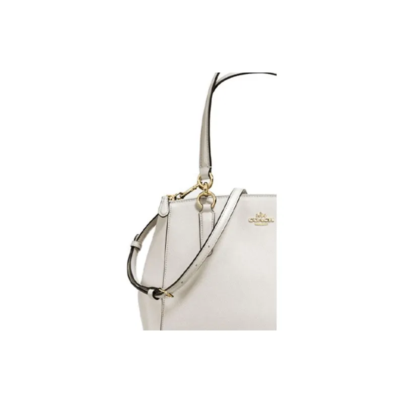COACH Cross-Stitch Leather Handbag Tote Bag Shopping Bag Shoulder Bag Crossbody Bag Large Size Women's White-3