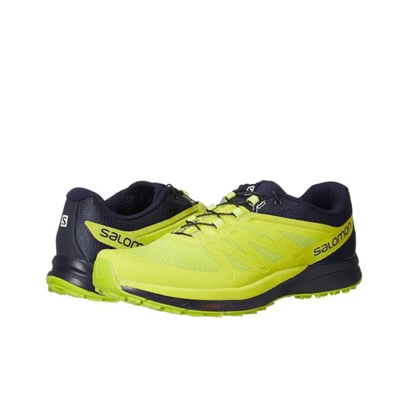 SALOMON Anti Slip Wear Resistant Low Top Casual Trail Running Marathon Running Shoes Men's Green Yellow-1