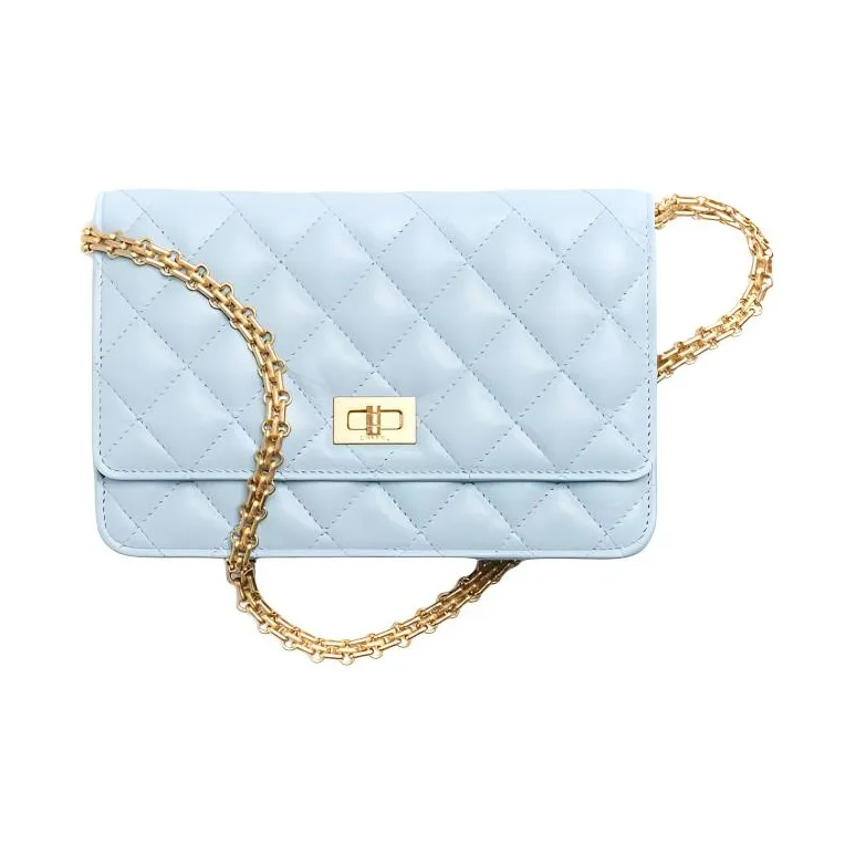 CHANEL 2.55 Calfskin Wallet Women's Light Blue-0