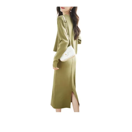 Mo Han Yi Mei Skirt Set Women's Avocado Green