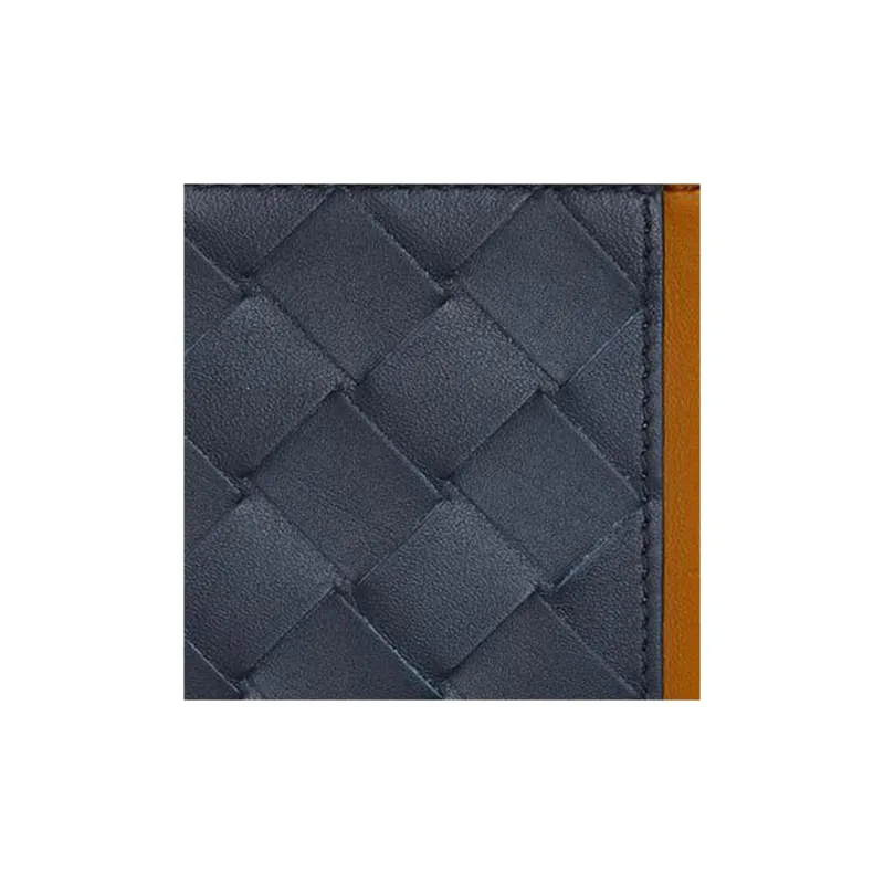 Bottega Veneta Calfskin Card Holder Men's Dark Blue/Brown-3
