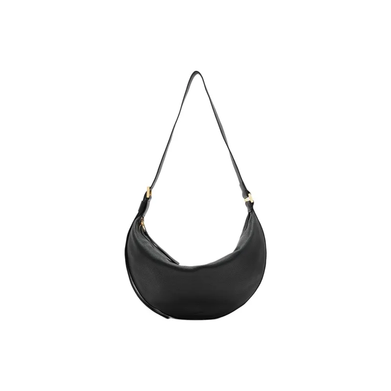 ALLSAINTS Cow Leather Shoulder Bag Medium Size Women's Black-0