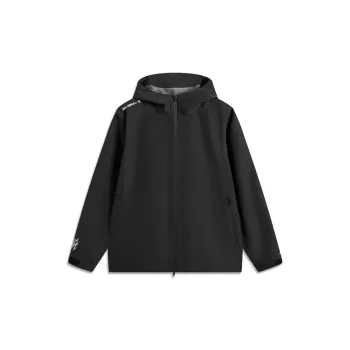 LiNing CF Tracing Windproof Breathable Wear Resistant Rainproof Windbreaker Jacket Unisex Black