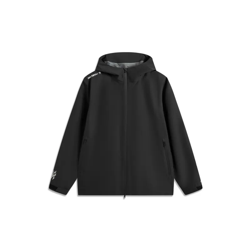 LiNing CF Tracing Windproof Breathable Wear Resistant Rainproof Windbreaker Jacket Unisex Black-0