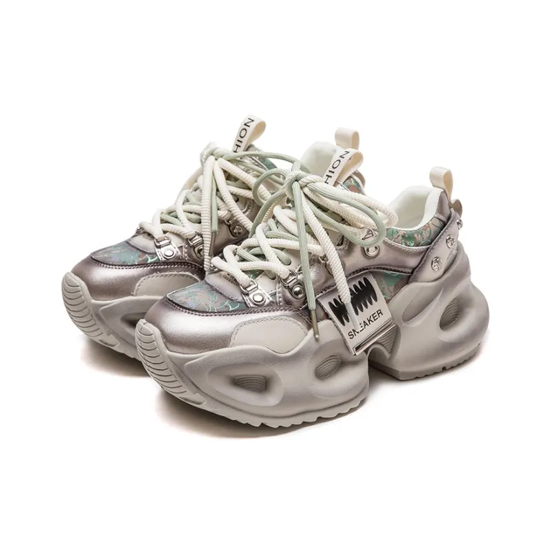 Jay Wear-Resistant Height Increasing Low-Top Chunky Sneakers Women's-6