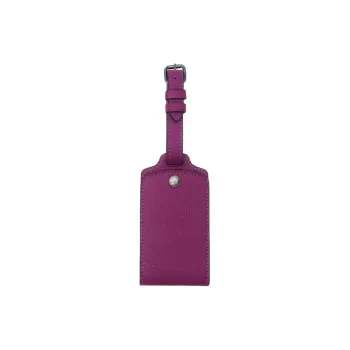 COACH Bag Charm Pebbled Leather Luggage Tag Unisex Rose Red