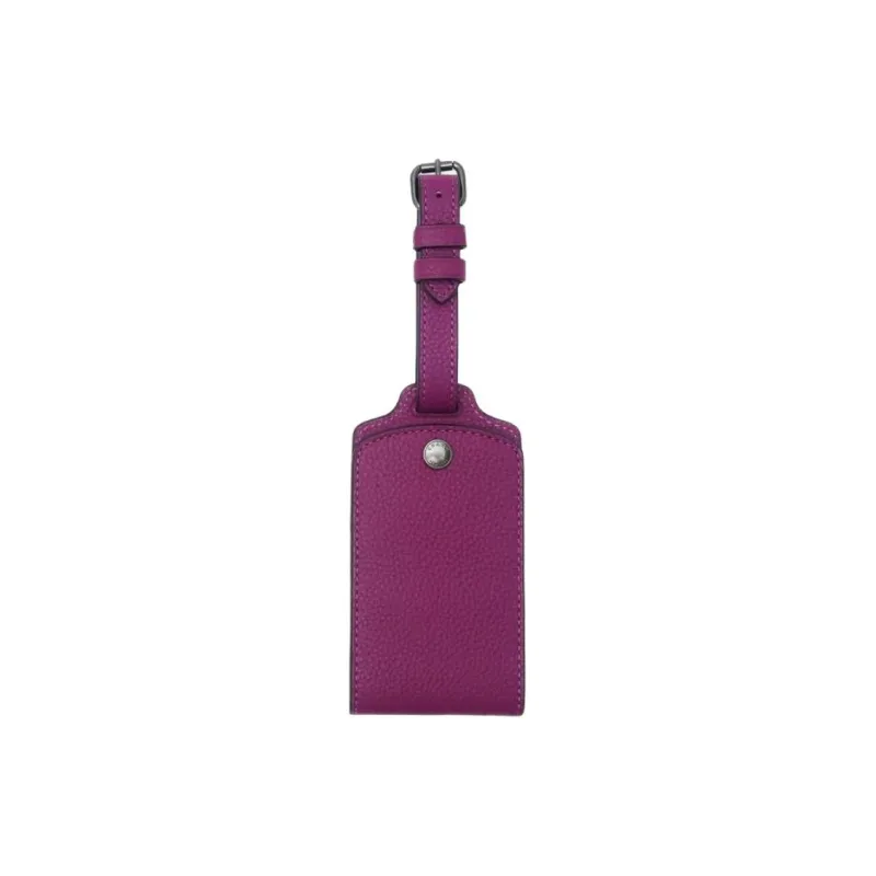 COACH Pebbled Leather Luggage Tag Bag Accessory Unisex Rose Red-0