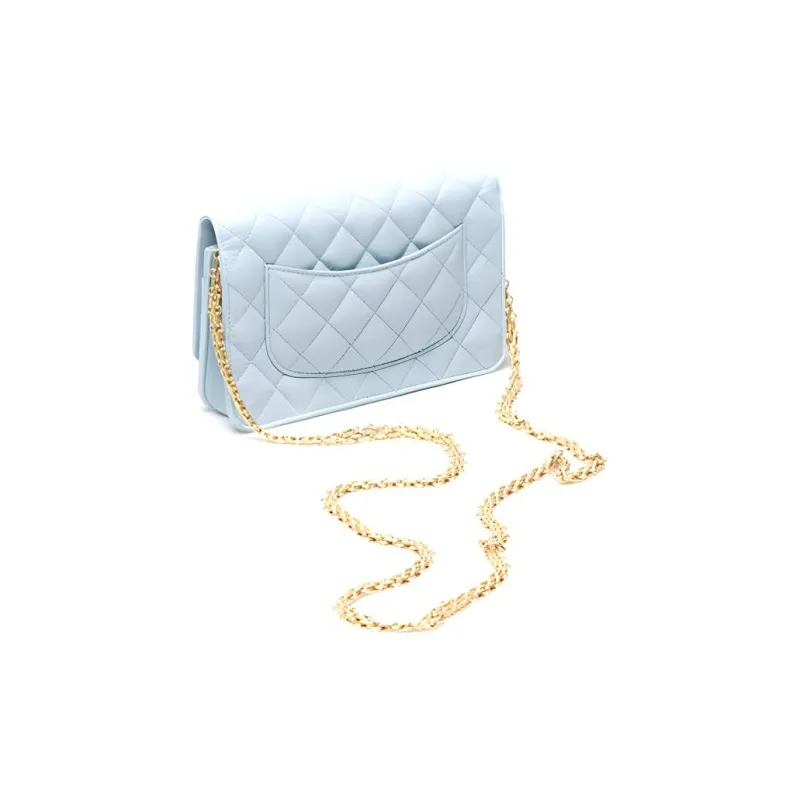 CHANEL 2.55 Calfskin Wallet Women's Light Blue-2