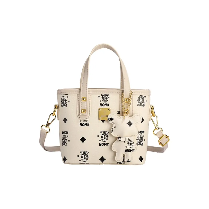 NOMK PU Handbag, Shoulder Bag, Crossbody Bag Women's Black/Ecru/Brown/Pink-10