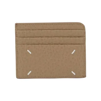 Maison Margiela Grain Calfskin Card Holder Card Holder Women's Yellow Brown