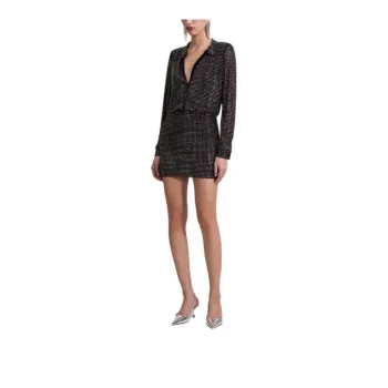 Self portrait Long Sleeved Dress Women's Classic Black