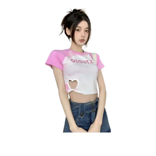 EOEI Raglan Sleeve T-Shirt Women's Pink