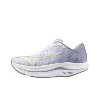 Mizuno Wave Rebellion Flash Anti Slip Wear Resistant Low Top Running Shoes Men's White Gold Gray