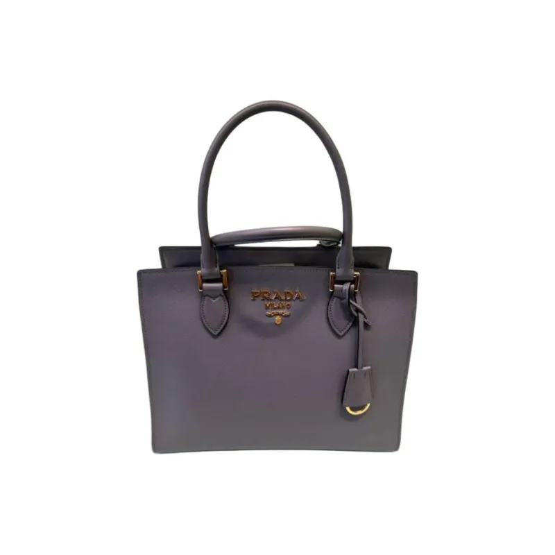 PRADA Leather Handbag Women's Gray Purple-0