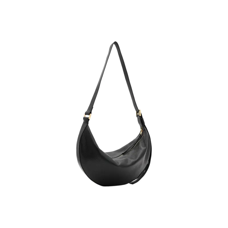 ALLSAINTS Cow Leather Shoulder Bag Medium Size Women's Black-1