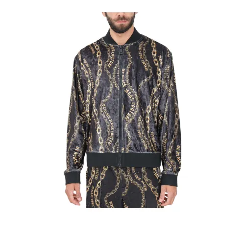 VERSACE JEANS Chain-print Bomber Jacket