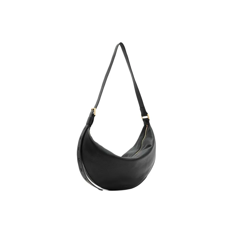 ALLSAINTS Cow Leather Shoulder Bag Medium Size Women's Black-2