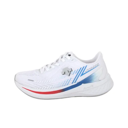 DESCENTE ENERZITE SUPER V2 Anti Slip Wear Resistant Low Top Running Shoes Unisex White Blue Red