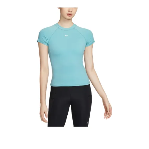 Nike Pro Raglan Sleeve T-Shirt Women's Denim Blue/Green/White