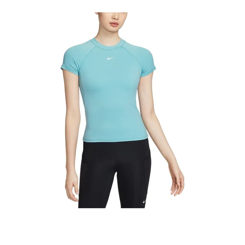 Nike Pro Raglan Sleeve T Shirt Women's Denim Blue Green/White-2