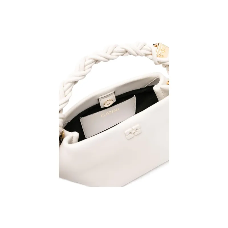 GANNI Mini Egret Leather Tote Bag-5