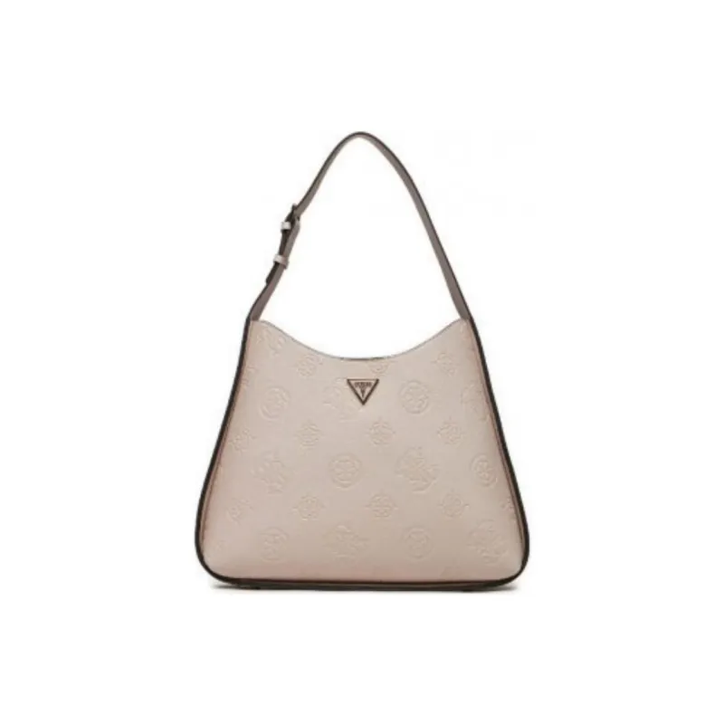 GUESS Eco Leather Shoulder Bag Large Size Women's Beige-0