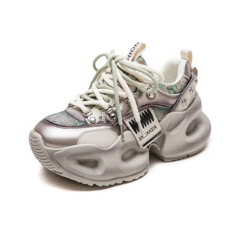 Jay Wear-Resistant Height Increasing Low-Top Chunky Sneakers Women's-5