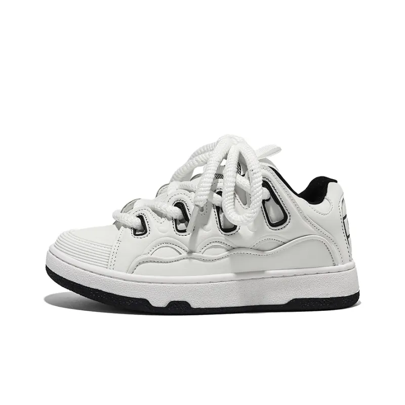 CVOJOO Puffy Shoes Slip Resistant Height Increasing Low Top Skateboard Shoes Unisex-22