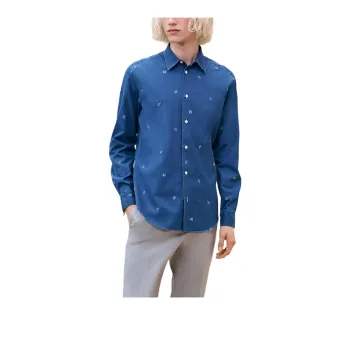 HERMES Shirts Men Blue